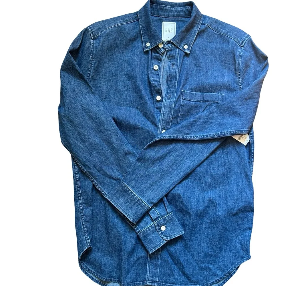 Gap Men’s Button down Denim Classic Shirt Size S - Picture 5 of 11